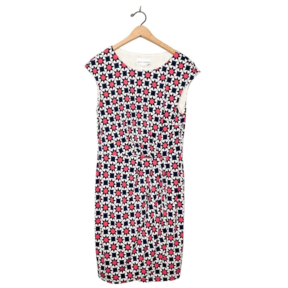 Donna Morgan Colorful Geometric Print Cap Sleeve Business Casual Mini Dress 10 - Picture 1 of 8